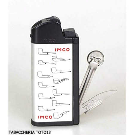 Encendedor de pipa Imco con herramientas, color plateado y logotipos - Alumbradores