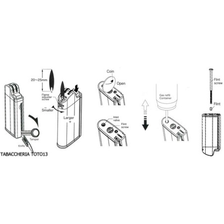 Briquet à pipe Imco avec outils, noir avec logos - Briquets - Métal