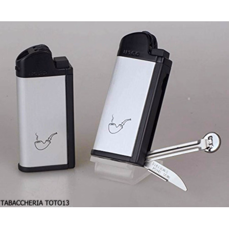Imco Pipe Lighter with Tools, Silver color - Lighters - Metal