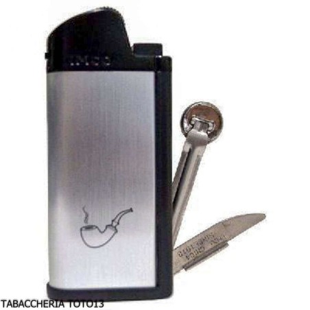 Briquet à pipe Imco avec outils, argenté - Briquets - Métal