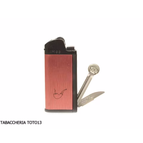 Briquet à pipe Imco avec outils, rouge satiné - Briquets - Métal