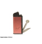 Briquet à pipe Imco avec outils, rouge satiné - Briquets - Métal