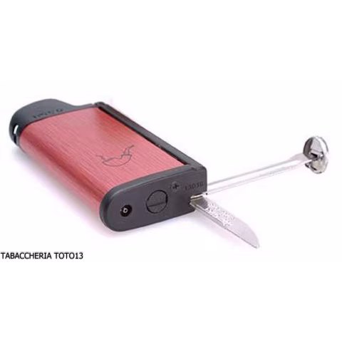 Briquet à pipe Imco avec outils, rouge satiné - Briquets - Métal