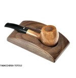 base to support pipe in walnut 1 place - Accessories for tobacco pipes