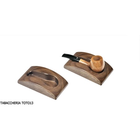 base to support pipe in walnut 1 place - Accessories for tobacco pipes