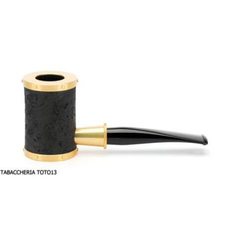 Tsuge pipa Yoroi G9 black and gold sandblasted tobacco pipe