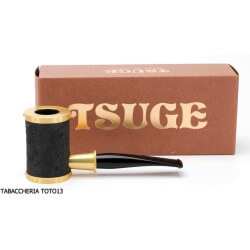 Tsuge pipa Yoroi G9 pipa de tabaco con chorro de arena negra y dorada