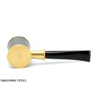 Tsuge Yoroi G9 tobacco pipe covered with carbon fiber and gold - Tobacco Pipes - Natural root, Metal