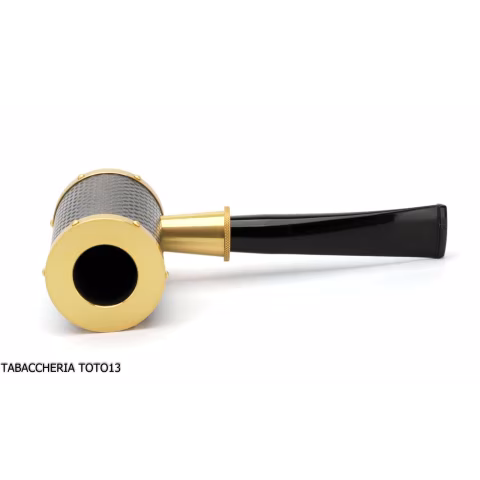 Tsuge Yoroi G9 tobacco pipe covered with carbon fiber and gold - Tobacco Pipes - Natural root, Metal