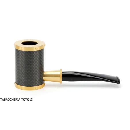 Tsuge Yoroi G9 pipa de tabaco cubierta con fibra de carbono y oro - Pipas de Tabaco
