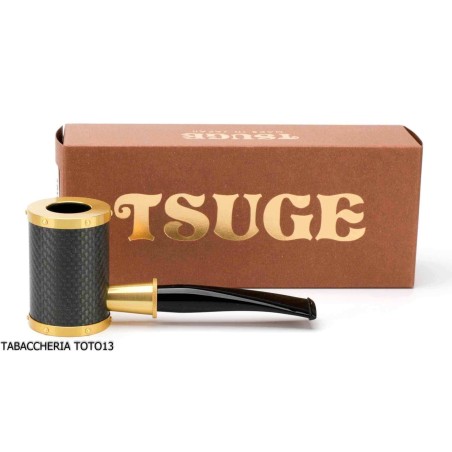 Tsuge Yoroi G9 pipa de tabaco cubierta con fibra de carbono y oro - Pipas de Tabaco