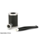 Tsuge Yoroi G9 pipa de tabaco cubierta con fibra de carbono y plateado - Pipas de Tabaco