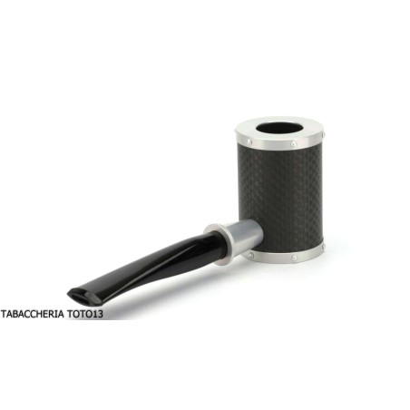Tsuge Yoroi G9 pipa de tabaco cubierta con fibra de carbono y plateado - Pipas de Tabaco