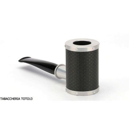 Tsuge Yoroi G9 pipa de tabaco cubierta con fibra de carbono y plateado - Pipas de Tabaco