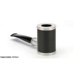 Tsuge Yoroi G9 pipa de tabaco cubierta con fibra de carbono y plateado - Pipas de Tabaco
