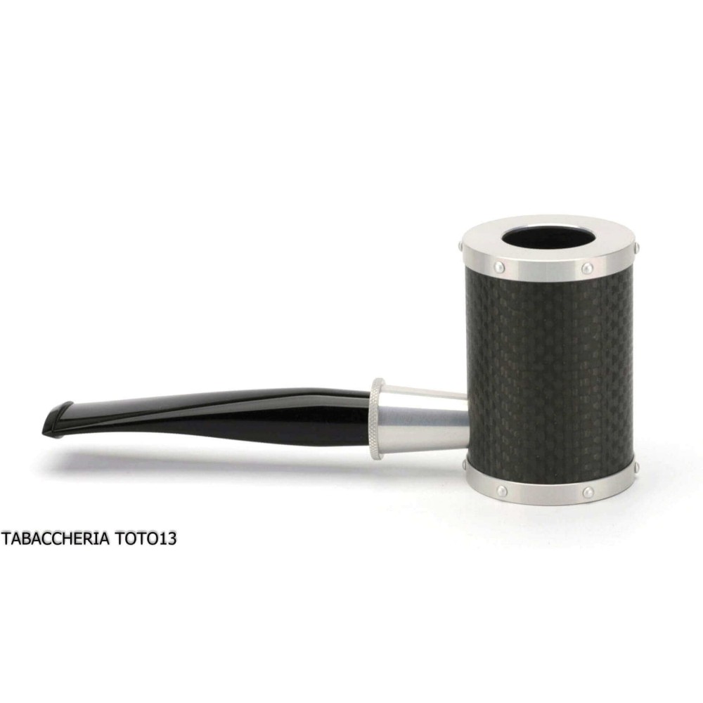 Tsuge Yoroi G9 pipa de tabaco cubierta con fibra de carbono y plateado - Pipas de Tabaco
