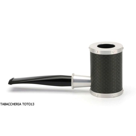 Tsuge Yoroi G9 pipa de tabaco cubierta con fibra de carbono y plateado - Pipas de Tabaco
