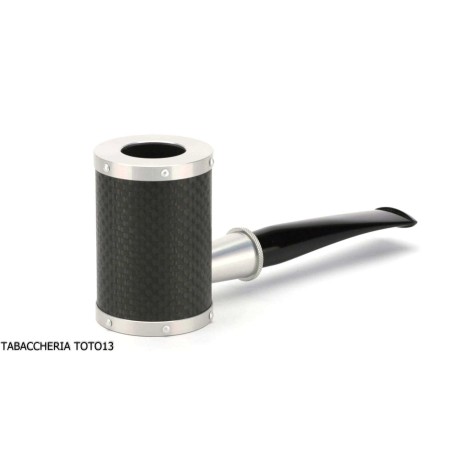 Tsuge Yoroi G9 pipa de tabaco cubierta con fibra de carbono y plateado - Pipas de Tabaco