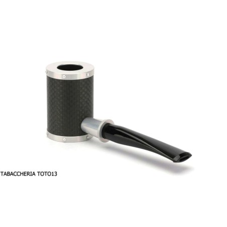 Tsuge Yoroi G9 pipa de tabaco cubierta con fibra de carbono y plateado - Pipas de Tabaco