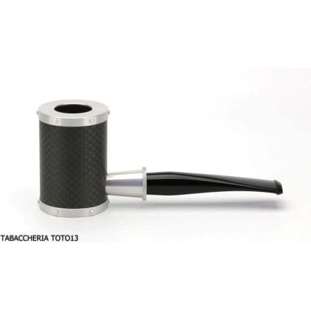 Tsuge Yoroi G9 pipa de tabaco cubierta con fibra de carbono y plateado - Pipas de Tabaco