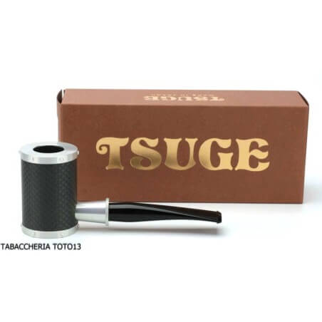 Tsuge Yoroi G9 Tabakpfeife mit Kohlefaser und Silbermetall bedeckt - Tsuge Pipe