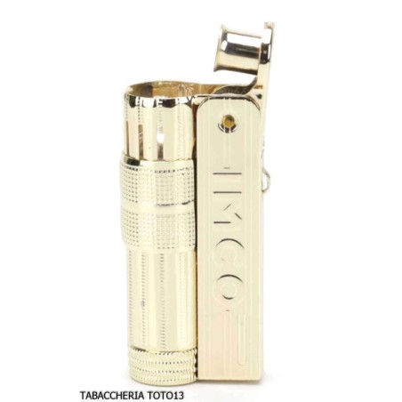 Imco Super Triplex golden petrol lighter with logo - Lighters - Brass