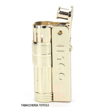 Imco Super Triplex golden petrol lighter with logo - Lighters - Brass