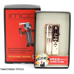 Imco Super Triplex Kupferfarbenes Benzinfeuerzeug mit Logo