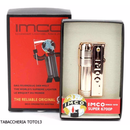 Imco Super Triplex briquet à essence couleur cuivre avec logo-IMCO