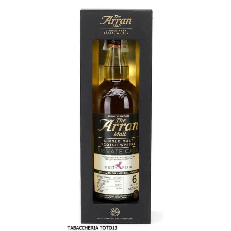 Arran Beija-Flor Heavily Peated Private Cask Bourbon 6 Y.O. Vol.58,2% Cl.70 - Arran distillery
