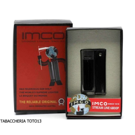 Imco Streamline leichter Benzin Chrom schwarz glatt - Feuerzeuge