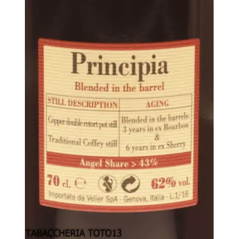 Foursquare Principia Single Blended Rum Vol.62% Cl.70 - Spirits - Molasses