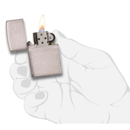 Zippo normales Bürstenchrom winddichtes Benzinfeuerzeug - Feuerzeuge