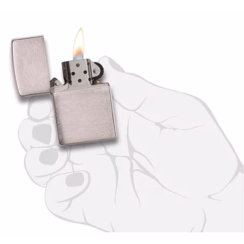 Zippo regular brush chrome windproof gasoline lighter - Lighters - Brass