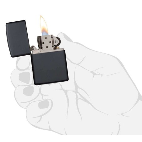 Zippo Benzinfeuerzeug mattschwarze Oberfläche - Feuerzeuge