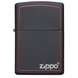 Zippo petrol lighter black matte finish with logo - matte black logo Zippo Lighters Zippo