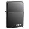 Zippo regelmäßig dunkel Chrom poliert Glatteis Logo - Zippo