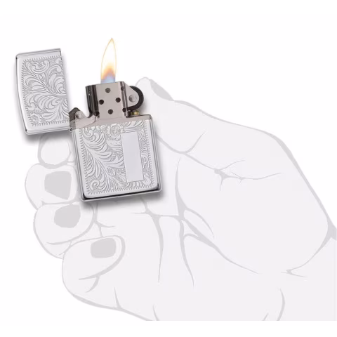Encendedor Zippo con acabado cromado veneciano - Alumbradores