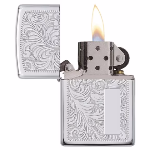 Encendedor Zippo con acabado cromado veneciano - Alumbradores