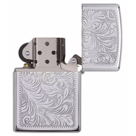 Encendedor Zippo con acabado cromado veneciano - Alumbradores