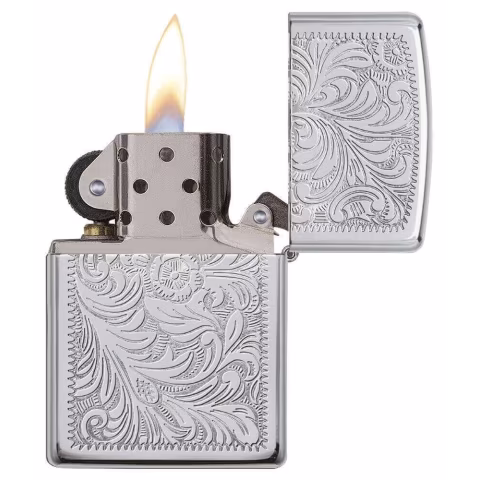 Encendedor Zippo con acabado cromado veneciano - Alumbradores