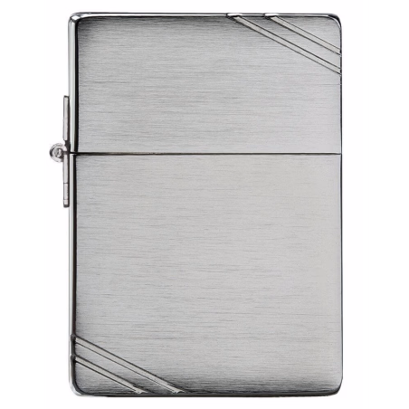Vintage zippo replica 1935 brushed chrome and decorations diagonals - Lighters - Brass