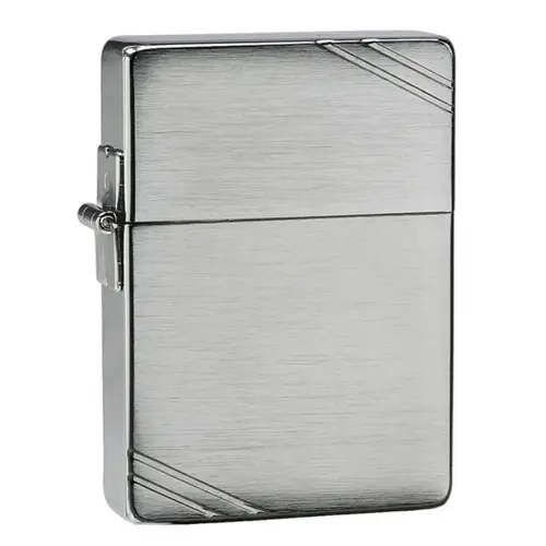 Réplique vintage Zippo 1935 chrome brossé et décorations diagonales - Briquets - Laiton