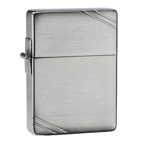 Vintage zippo replica 1935 brushed chrome and decorations diagonals - Lighters - Brass