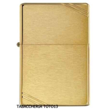 Réplique vintage Zippo 1935 or satiné et décorations diagonales - Briquets - Laiton