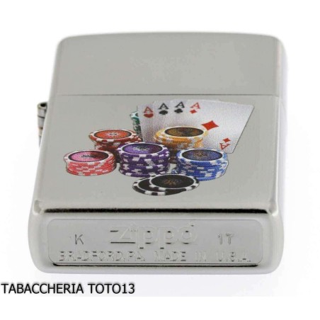 Zippo gambling on chrome linen finish - Lighters - Brass