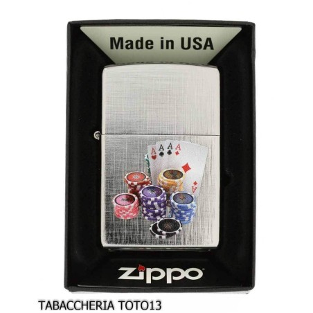 Zippo spielt auf Chrom-Leinen-Finish - Feuerzeuge