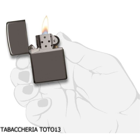 Zippo regelmäßig dunkel glänzend Chrom schwarz Eis - Feuerzeuge