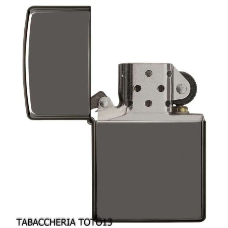 Zippo regelmäßig dunkel glänzend Chrom schwarz Eis - Feuerzeuge