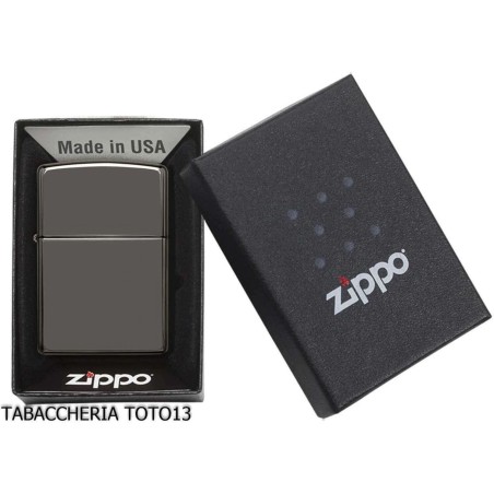 Zippo regelmäßig dunkel glänzend Chrom schwarz Eis - Feuerzeuge